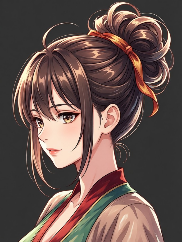 Short messy anime hairstyle on male subject
