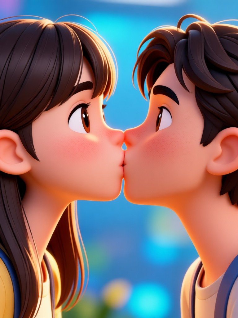 Perayaan ciuman pasangan avatar pengantin baru