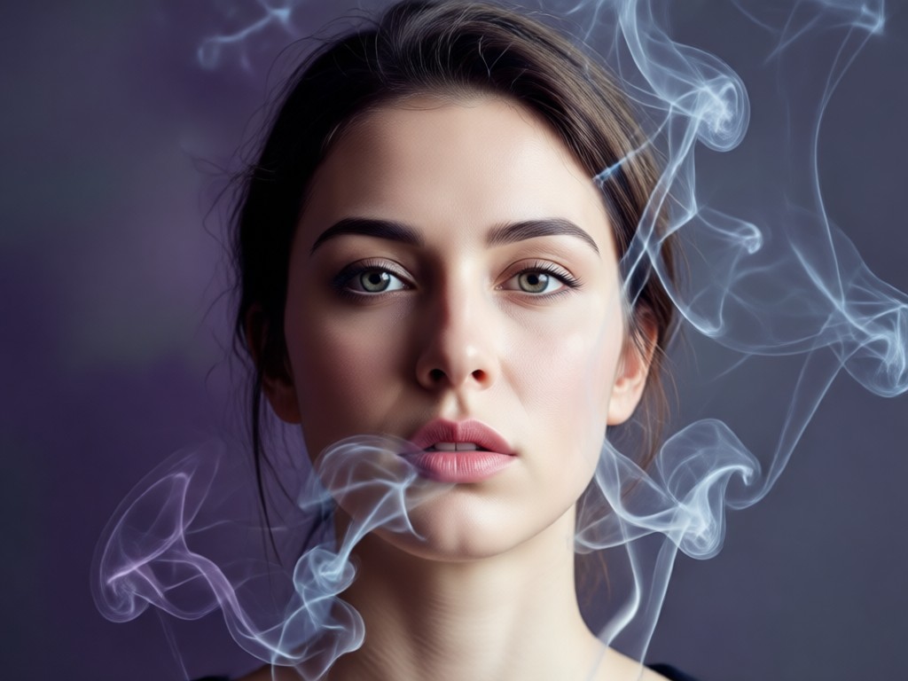 Portrait with colorful smoke style options