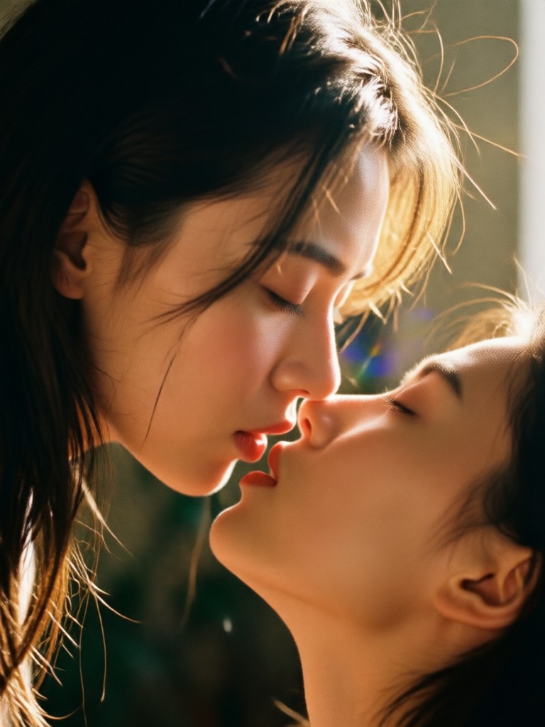 짧은 영상 침대 곁 키스 스틸