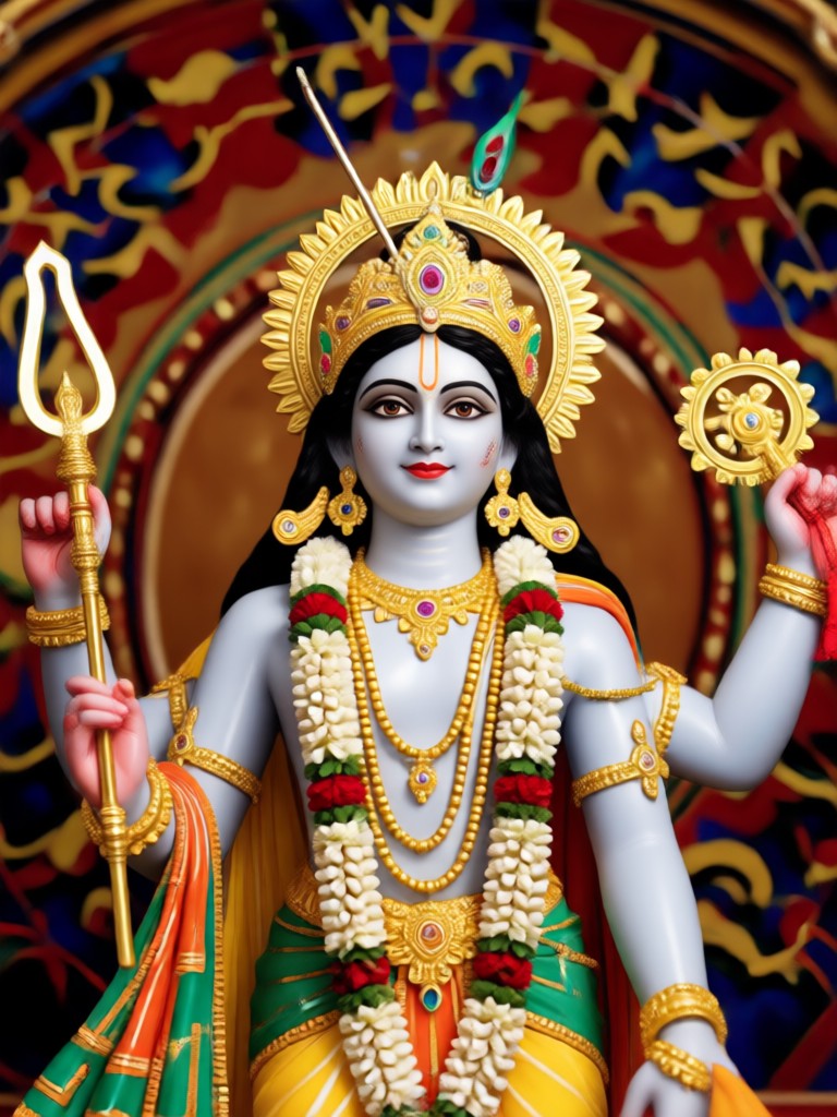 Orang lanjut usia sebagai Krishna yang bijak dengan tilak