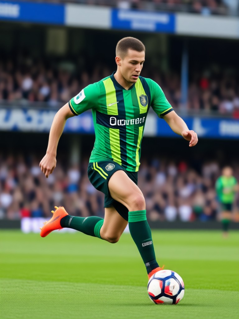 Futuristic black and neon football kit AI transformation