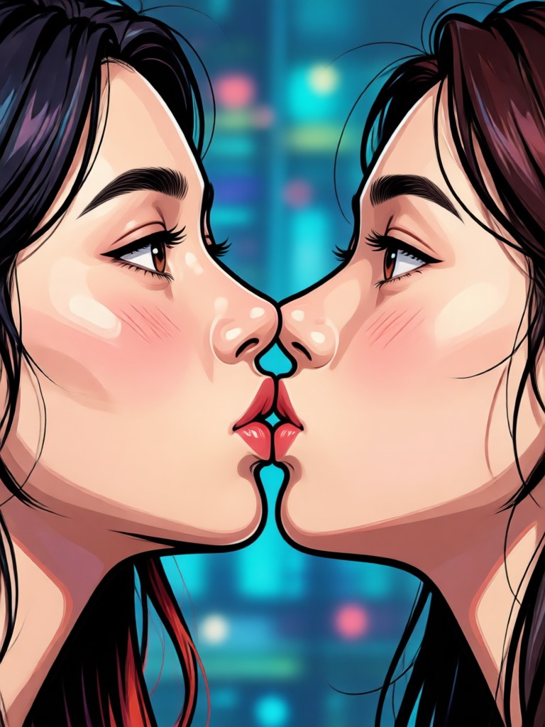 Realistic couple kiss animation from photos