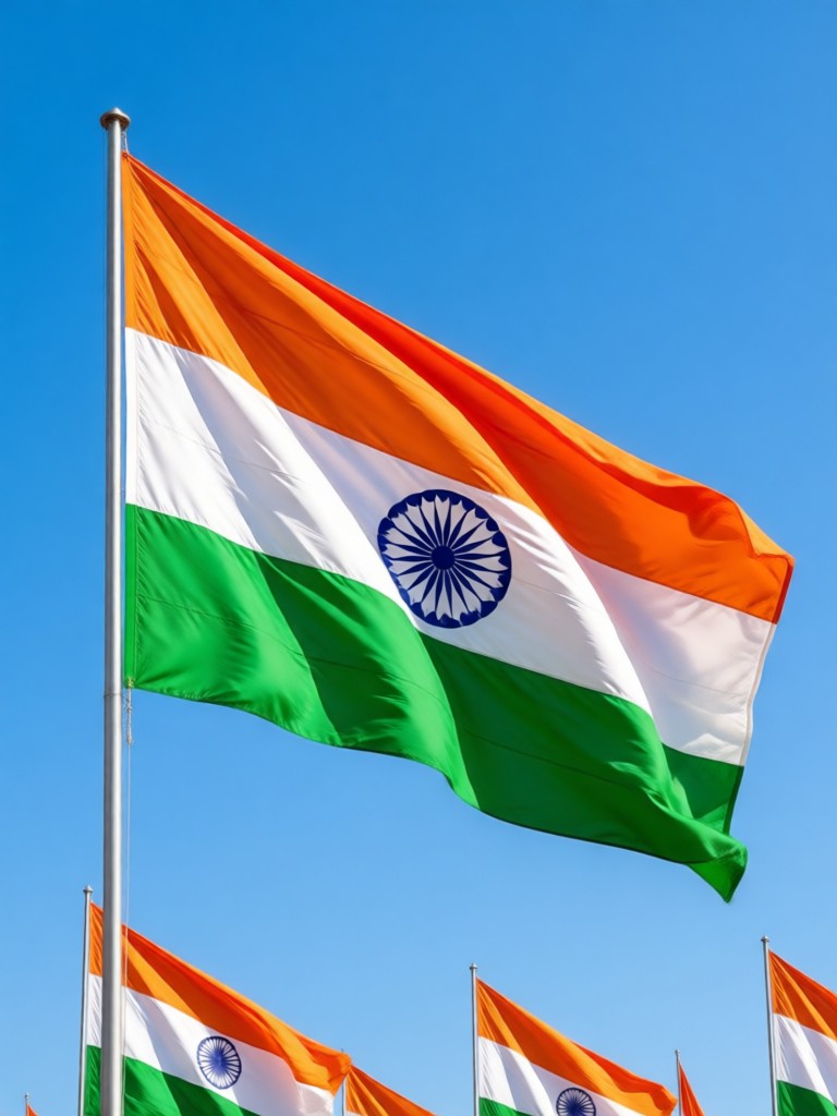 Patriotic landscape with flag colors