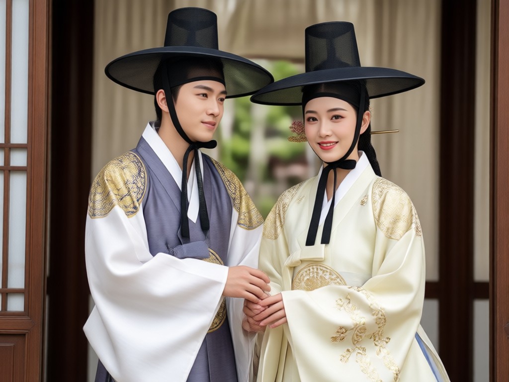 Authentic traditional Korean hanbok attire generation