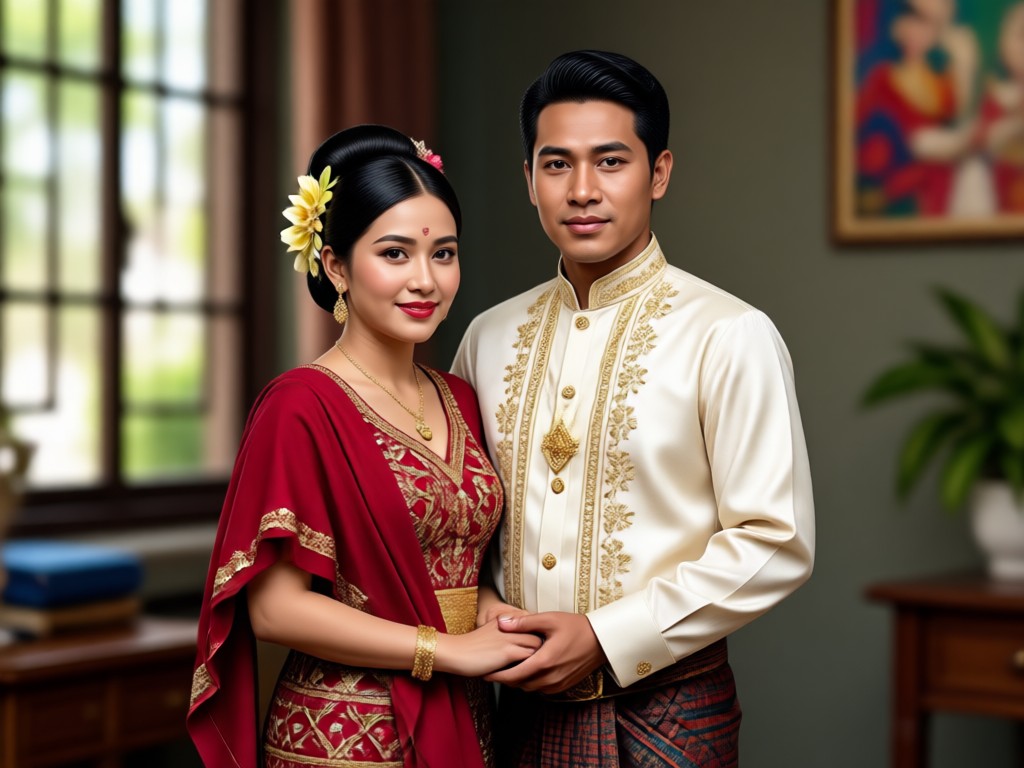 Grid showing one couple photo in four different traditional styles