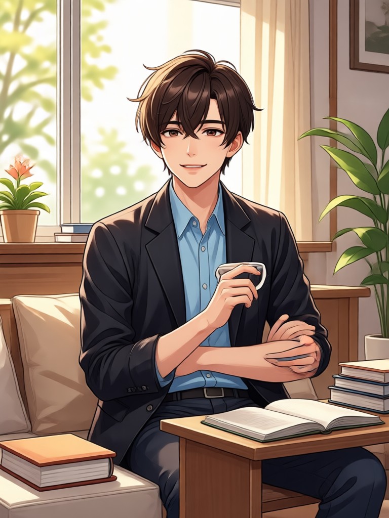 Mysterious fantasy elf AI boyfriend