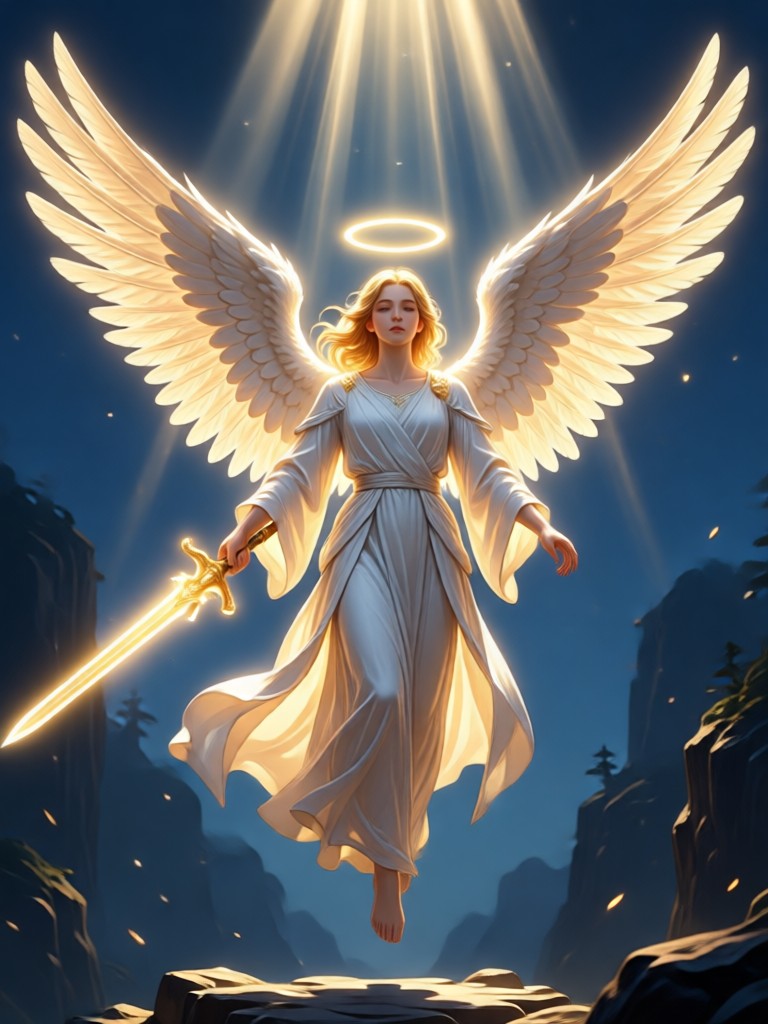 Dark fantasy fallen angel illustration