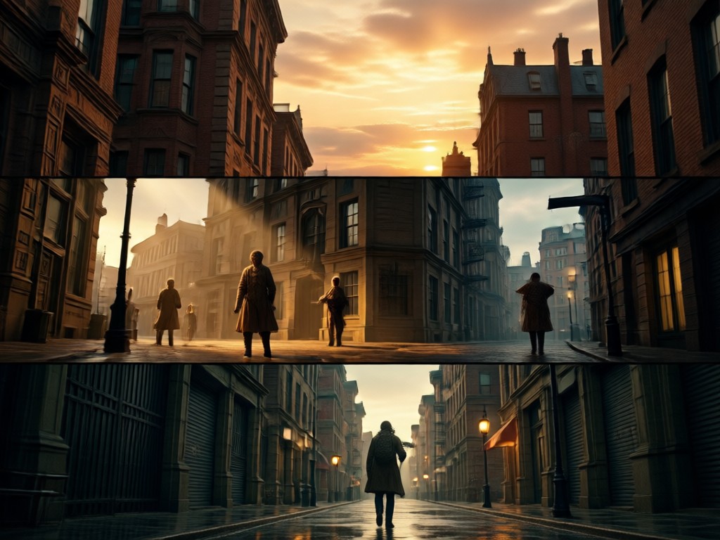 Anwendung verschiedener filmischer Effekte auf jede isolierte KI-Ebene