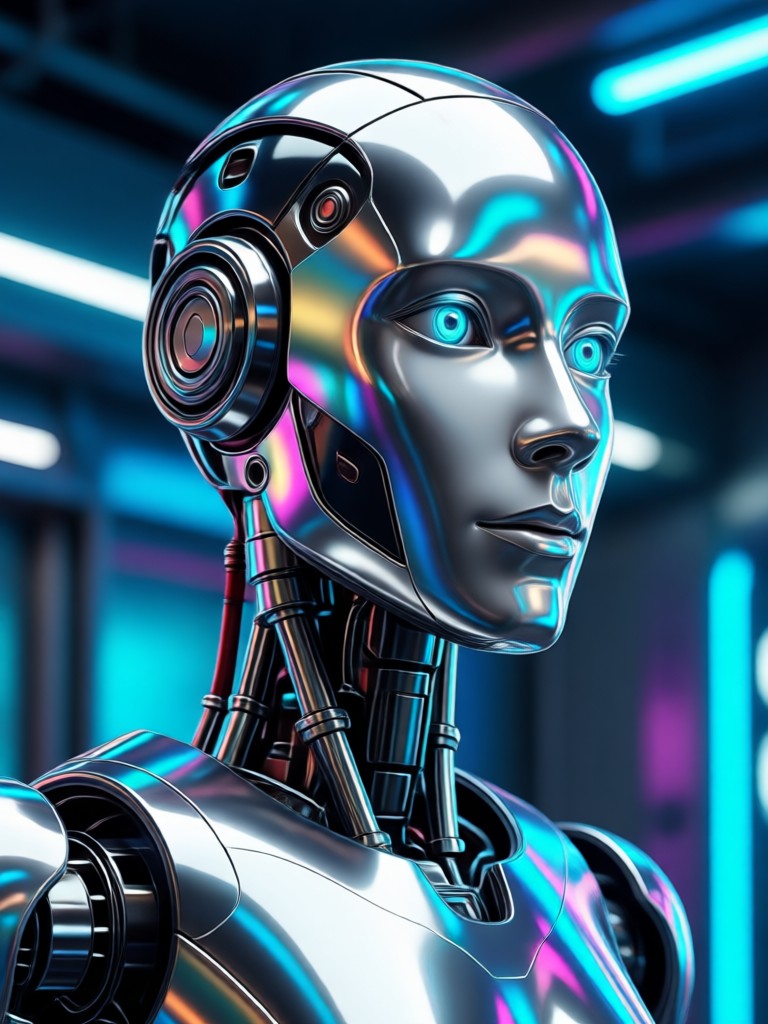 3D clay render style robot filter