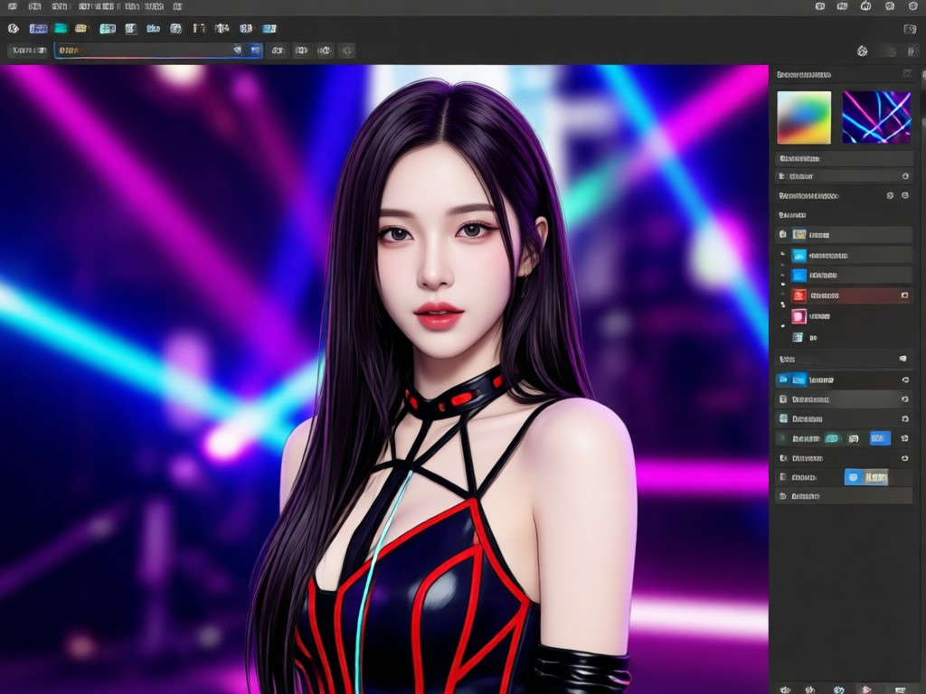 Galería de diversos conceptos de atuendos para idols kpop generados por IA