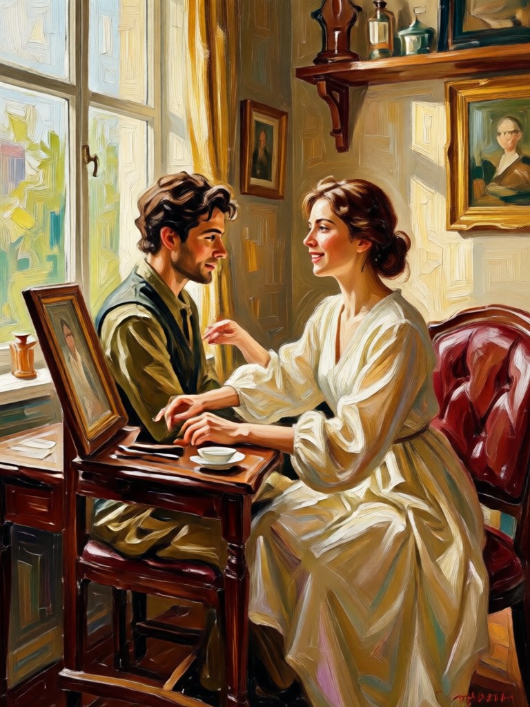 Mountain landscape as romantic era painting