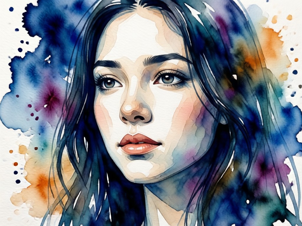 Authentic watercolor bleed and texture effects