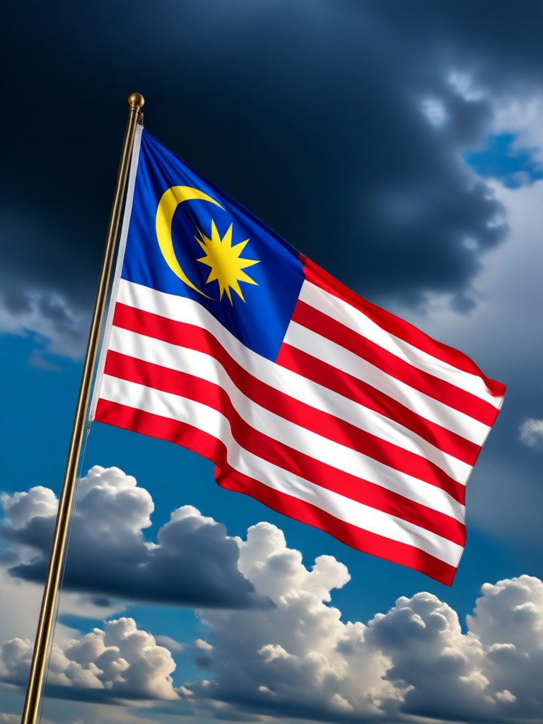Aplikasi seluler menunjukkan pembuatan foto Jalur Gemilang