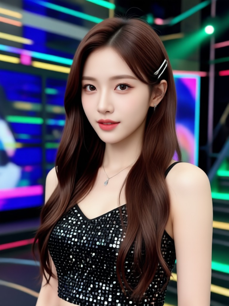 Generasi AI konsep K-Pop seragam sekolah