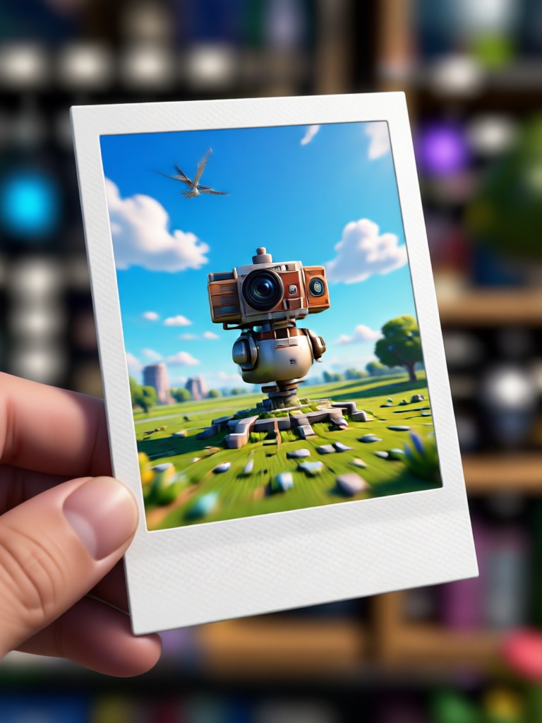 Conceptual art in 3D polaroid format