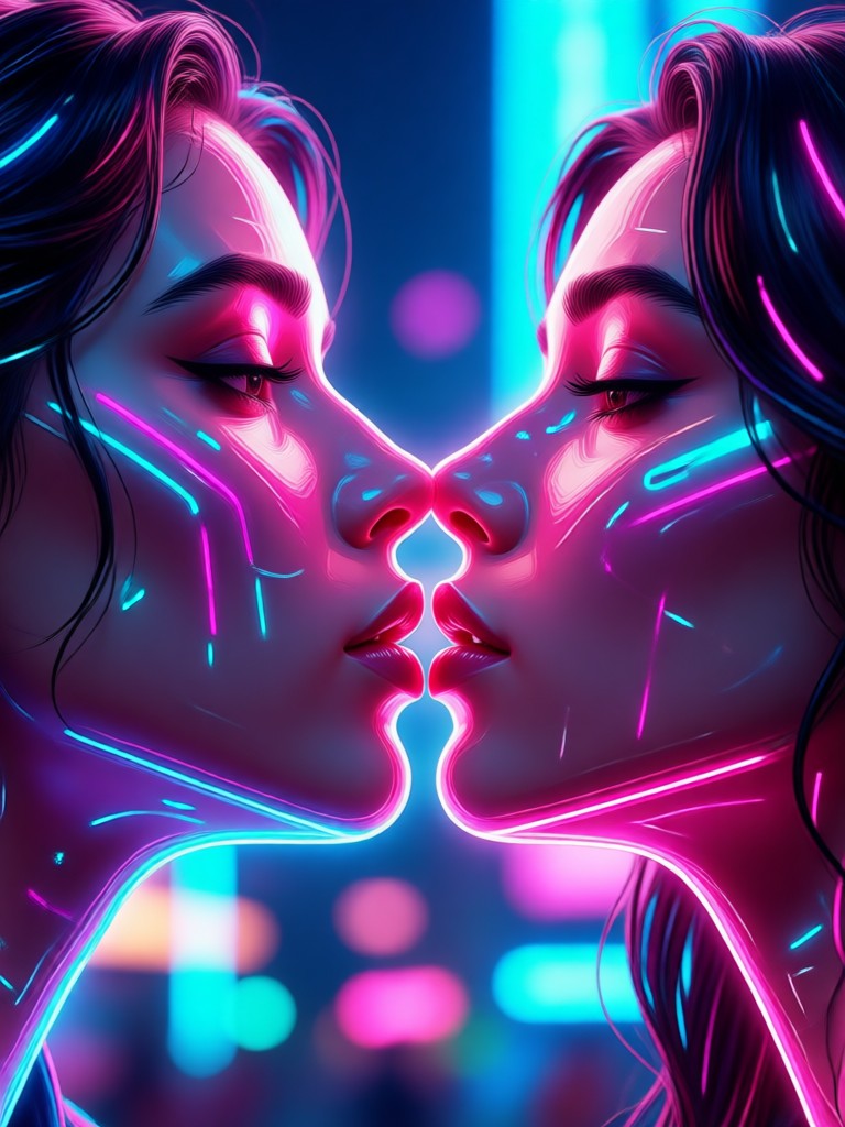 Cinematic slow motion AI kiss for wedding anniversary