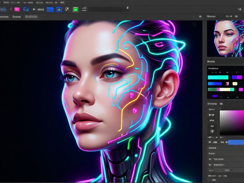 Text prompt transforming into AI portrait