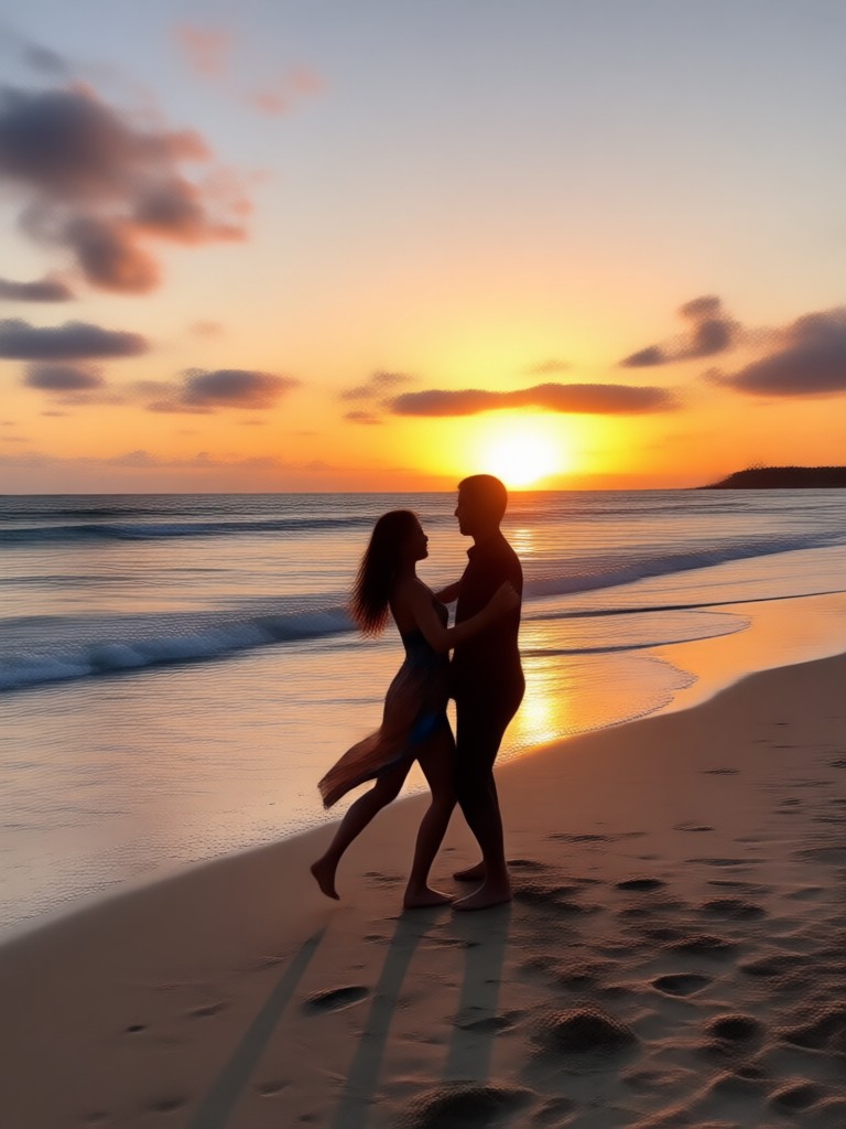 Elegant wedding dance on a cliffside beach