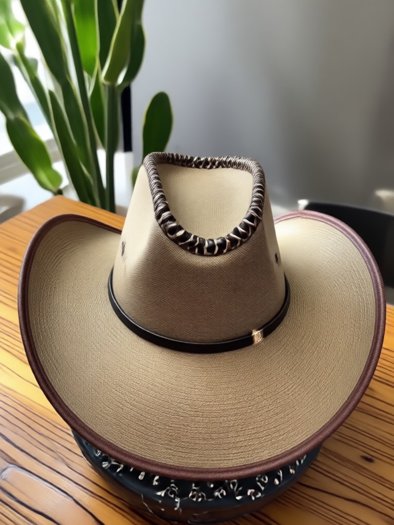 Traditional Brown Leather Cowboy Hat