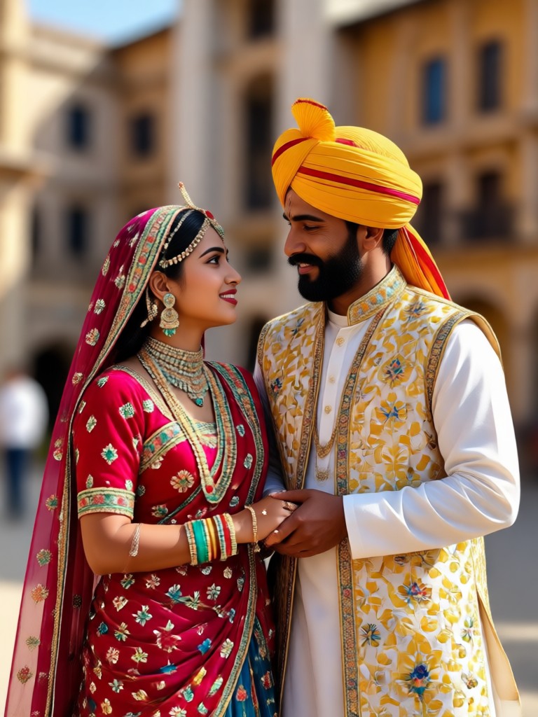 Traditional jewelry and attire AI generation