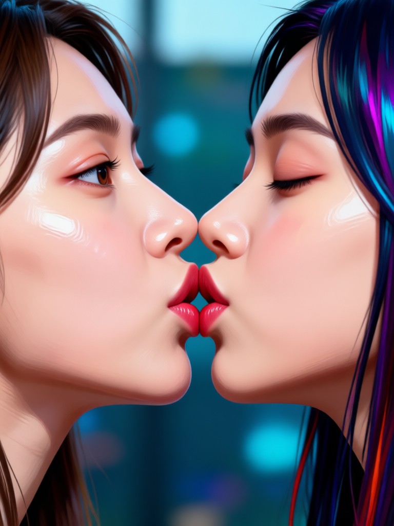 Realistic 3D kiss animation from photos