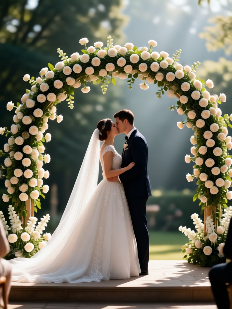 Dreamy soft focus wedding kiss animation