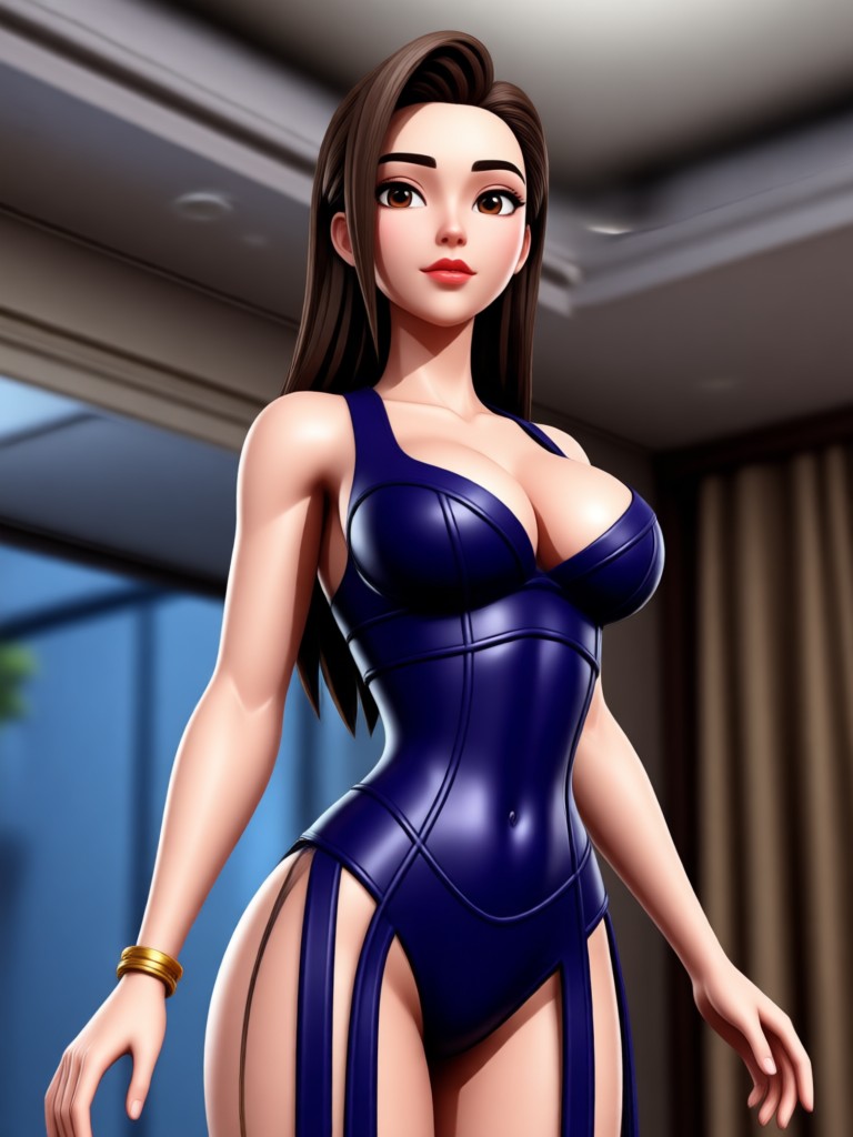 Glossy studio 3D body portrait