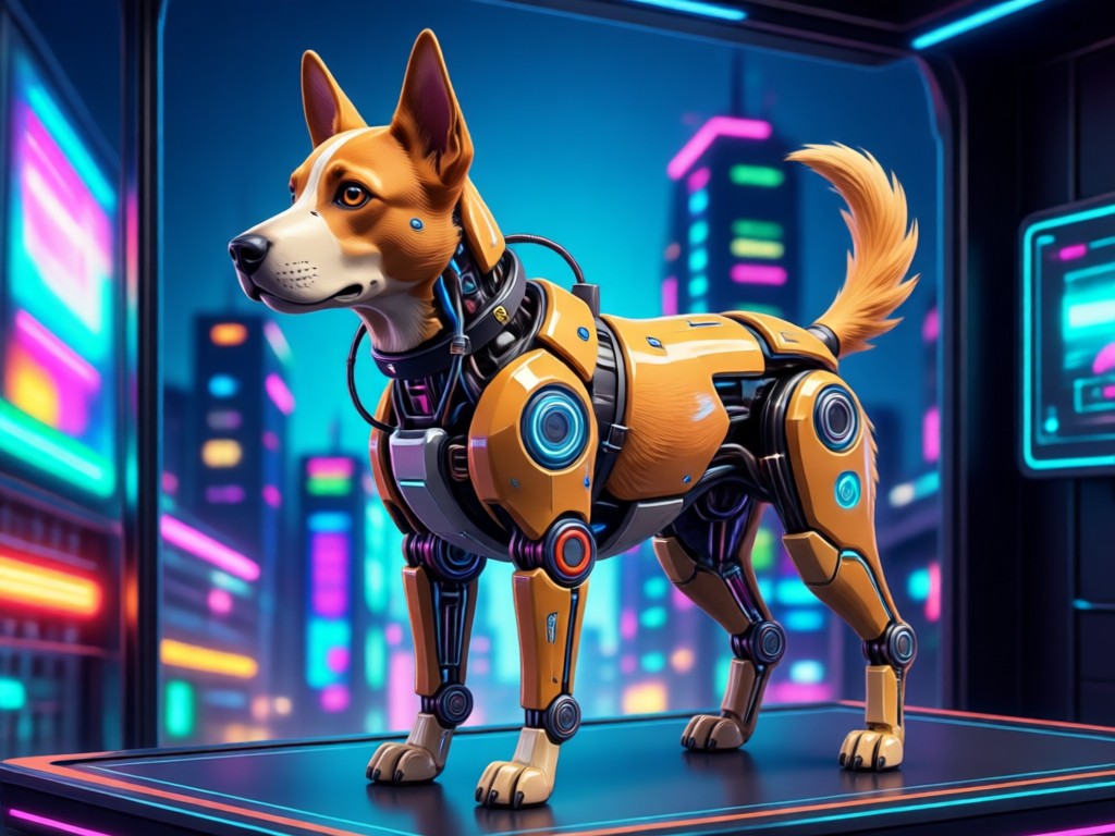 Text prompt turning into AI dog image