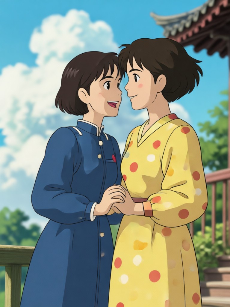 Anime-Stil Paar Ghibli-Filter-Ergebnis