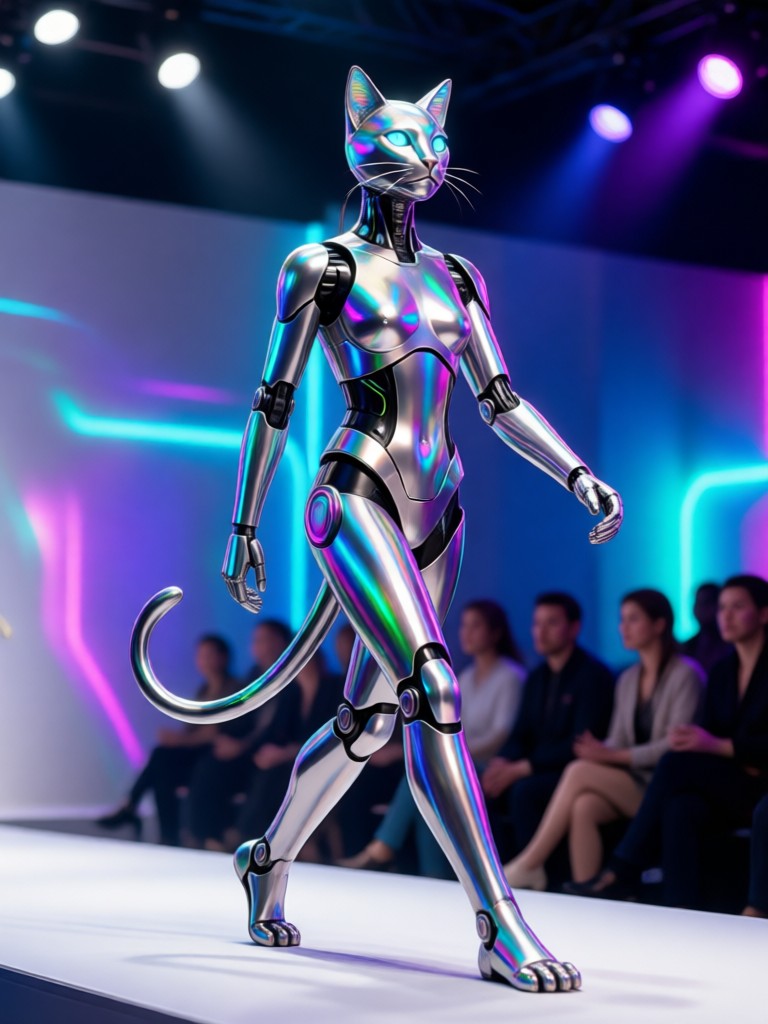 Pasarela AI generada con iluminación dinámica