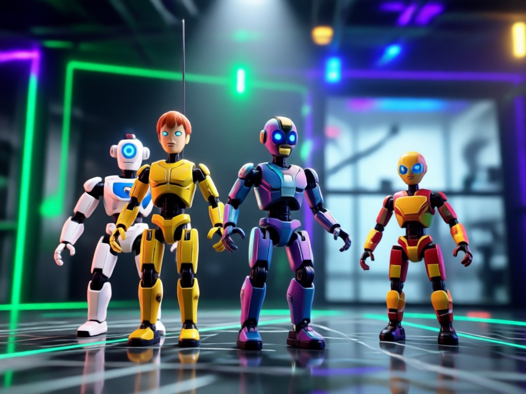 Animated toy figure video showing head turn and smile