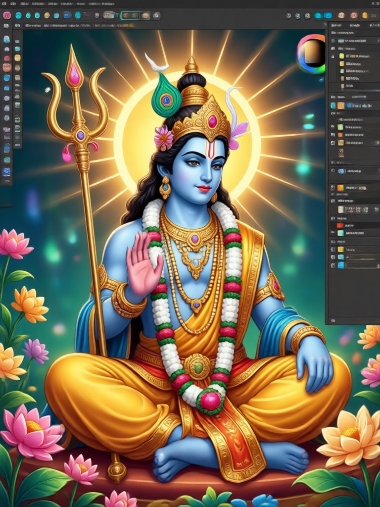 Baby Krishna stealing butter mischievous AI image