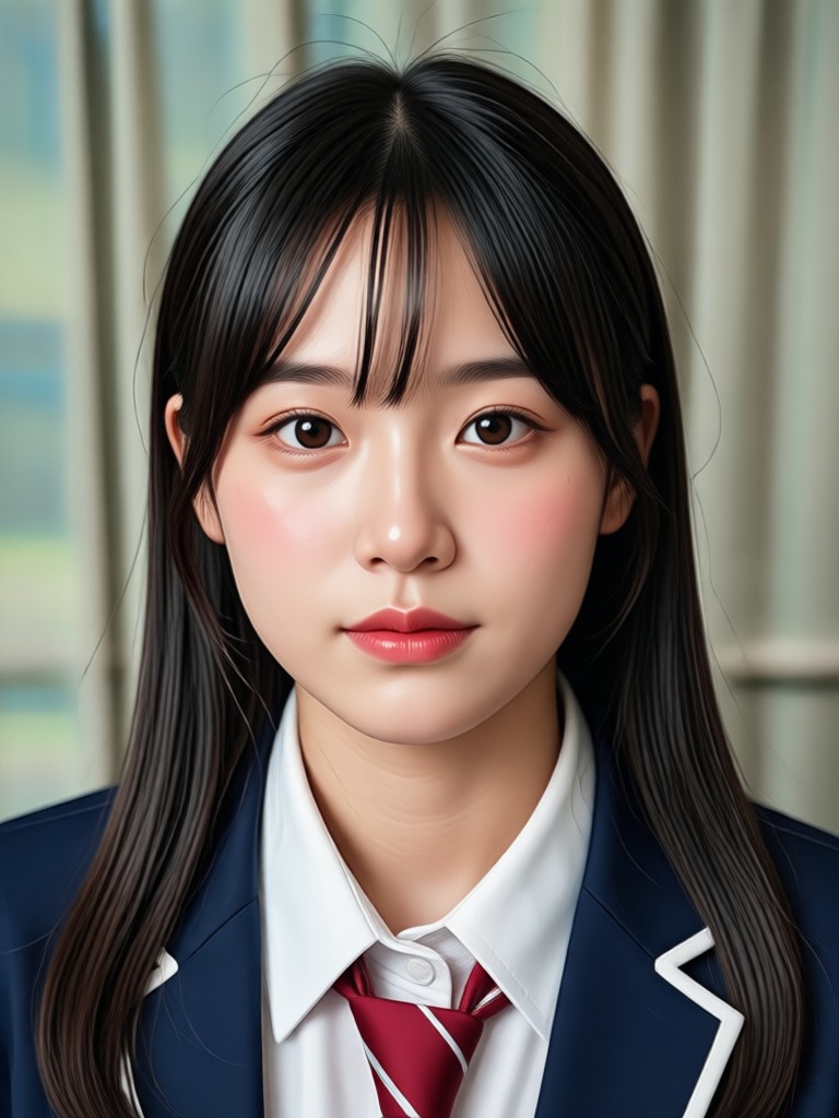 Professional looking yearbook photo generated from a casual snapshot