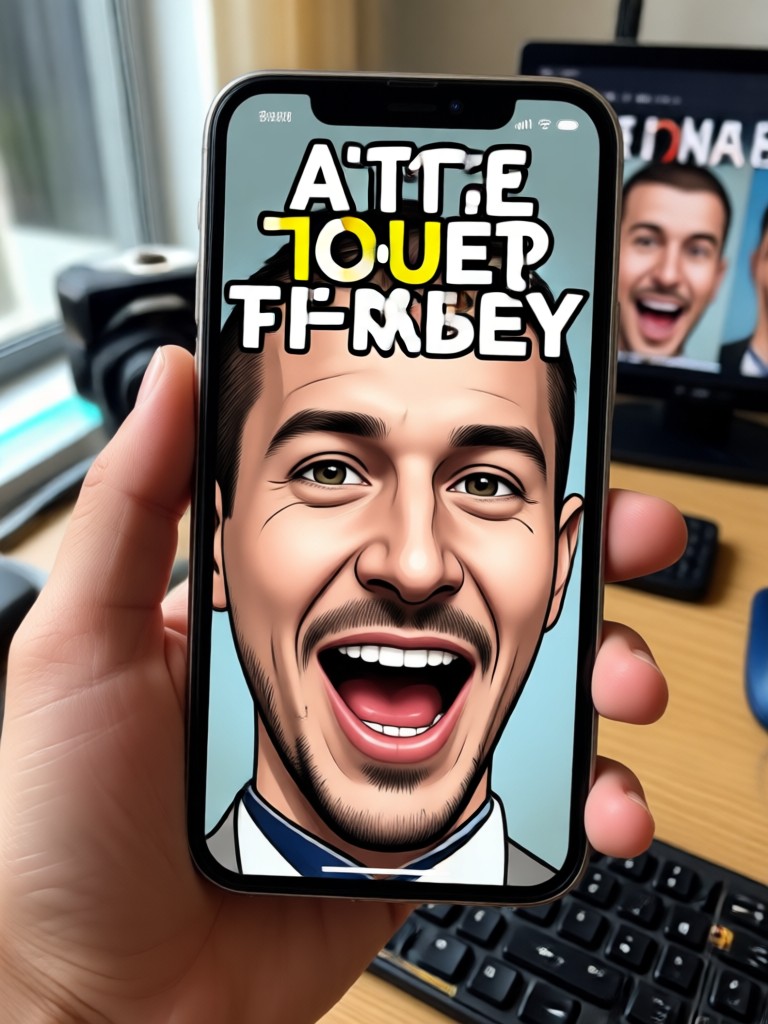 iPhone showing a hilarious meme being created in the app