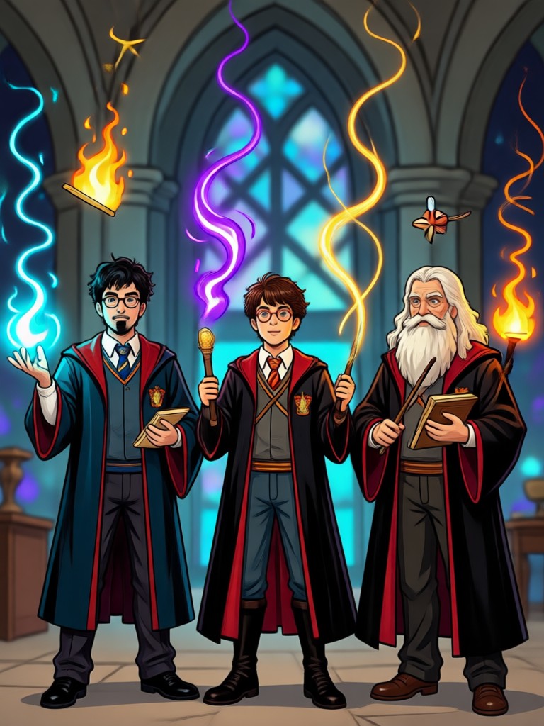 KI-Porträt eines Ravenclaw-Schülers mit Eule