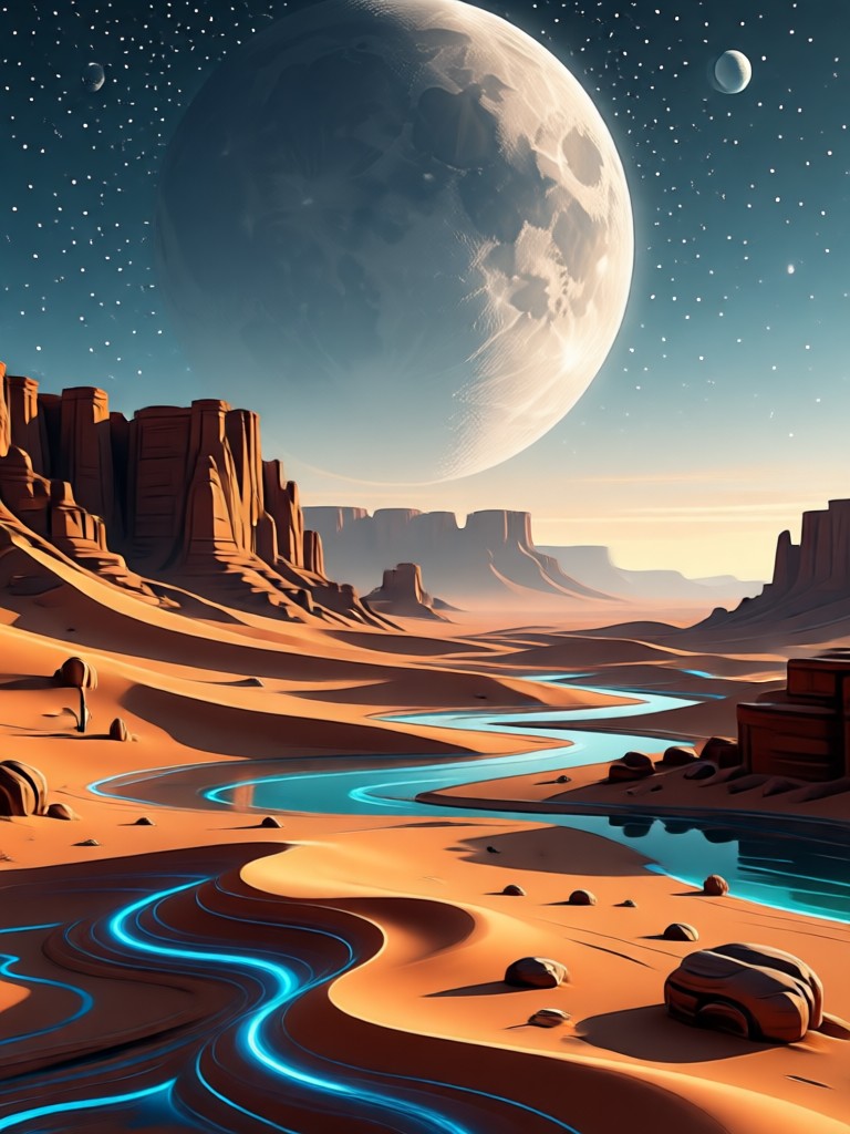 Atardecer en el desierto con cactus en silueta