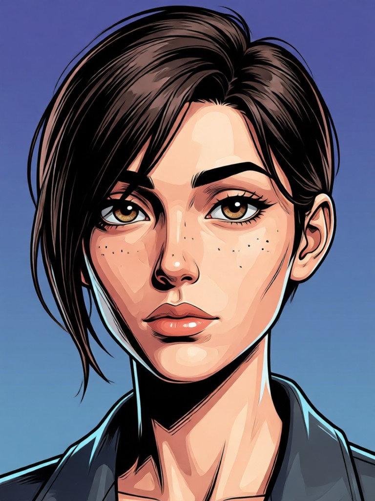 3D portrait in watercolor comic style