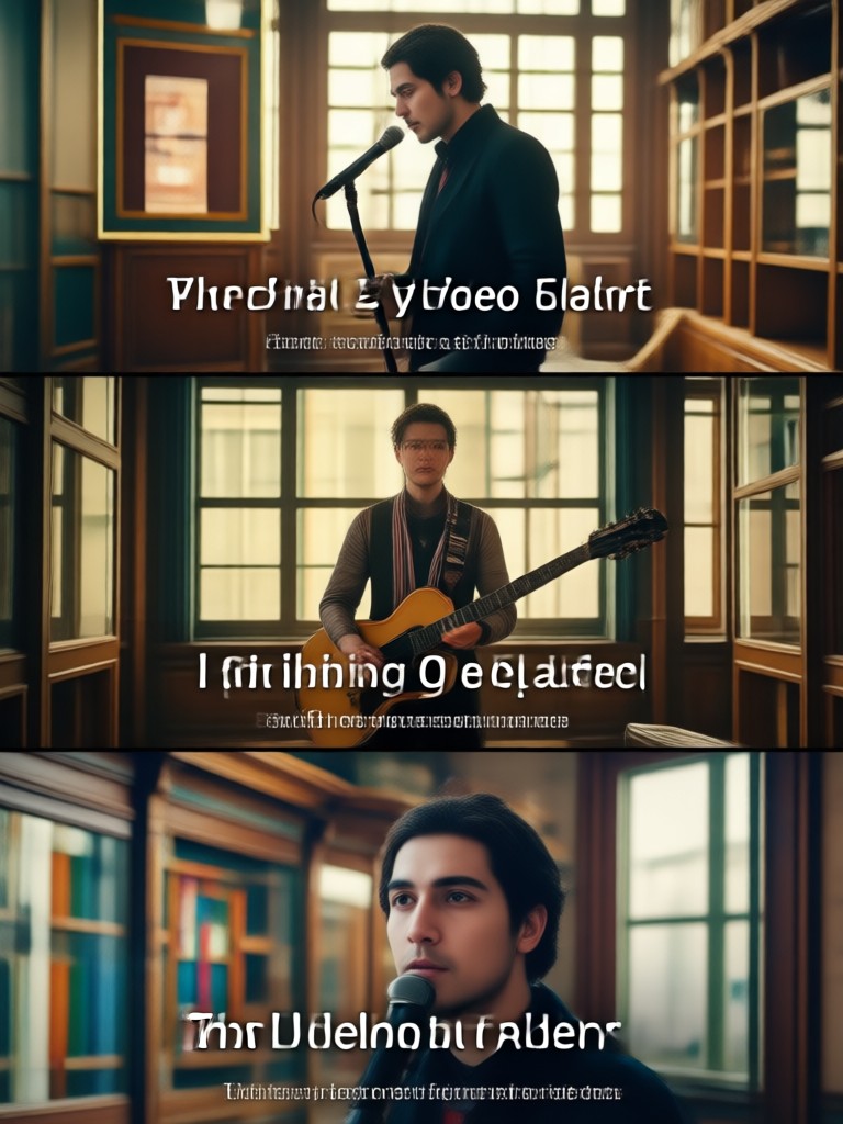 Modern lyric video with geometric shapes