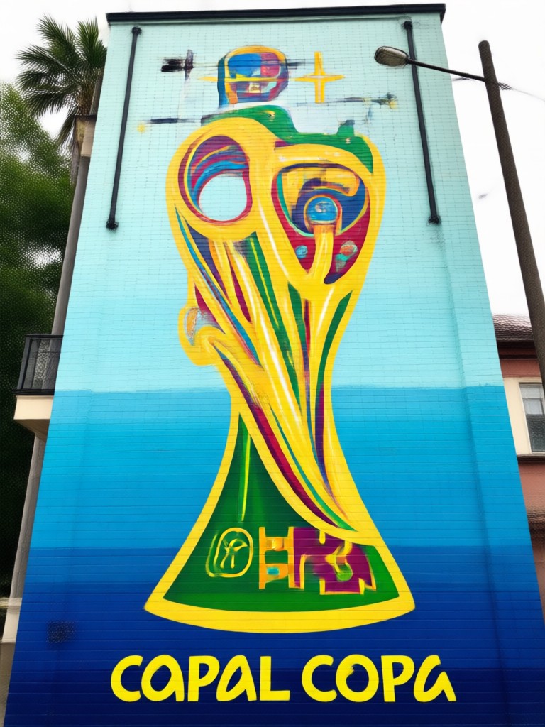 Mobile app interface for creating AI World Cup murals