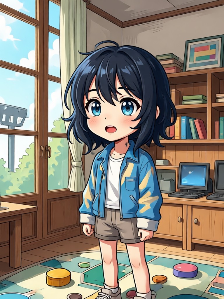 Anime style AI art of a character with vibrant hair and eyes