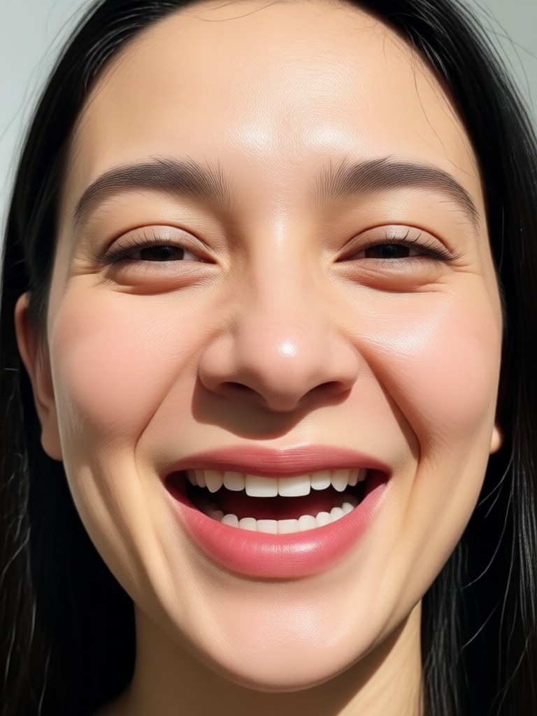 Family photo fixed with AI smile generator