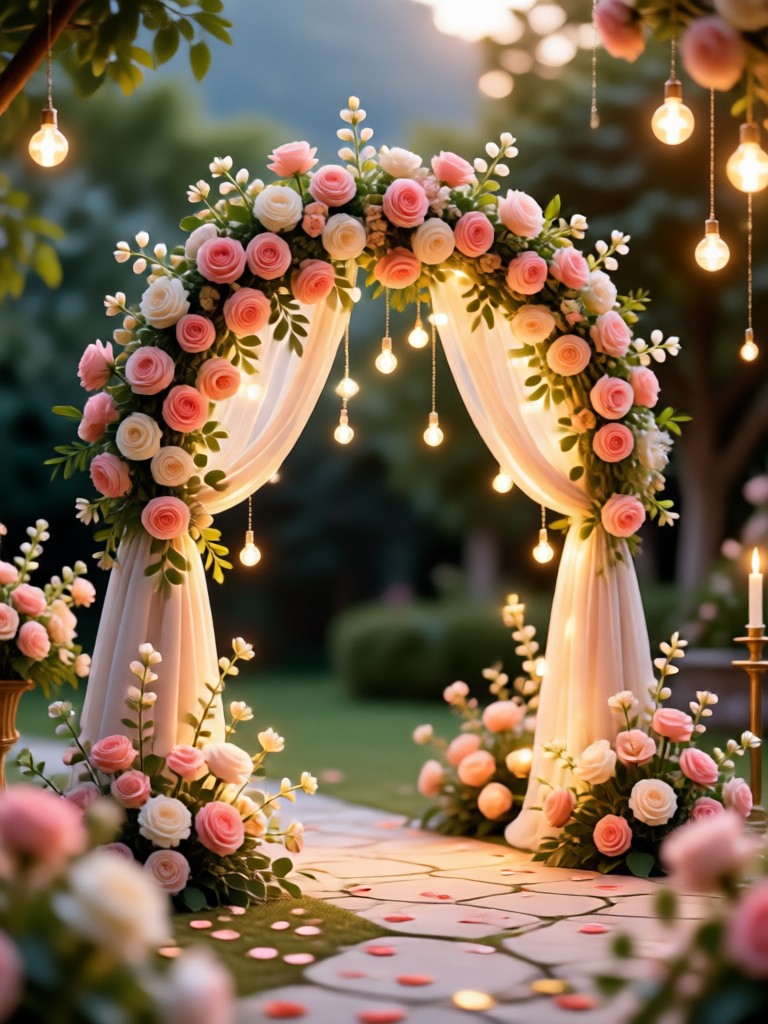 Modern minimalist wedding arch and aisle decor