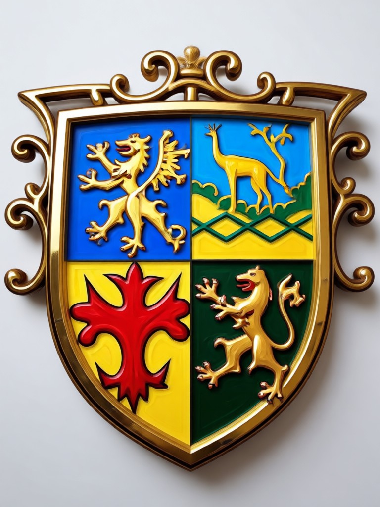 Knightly order shield with crossed swords