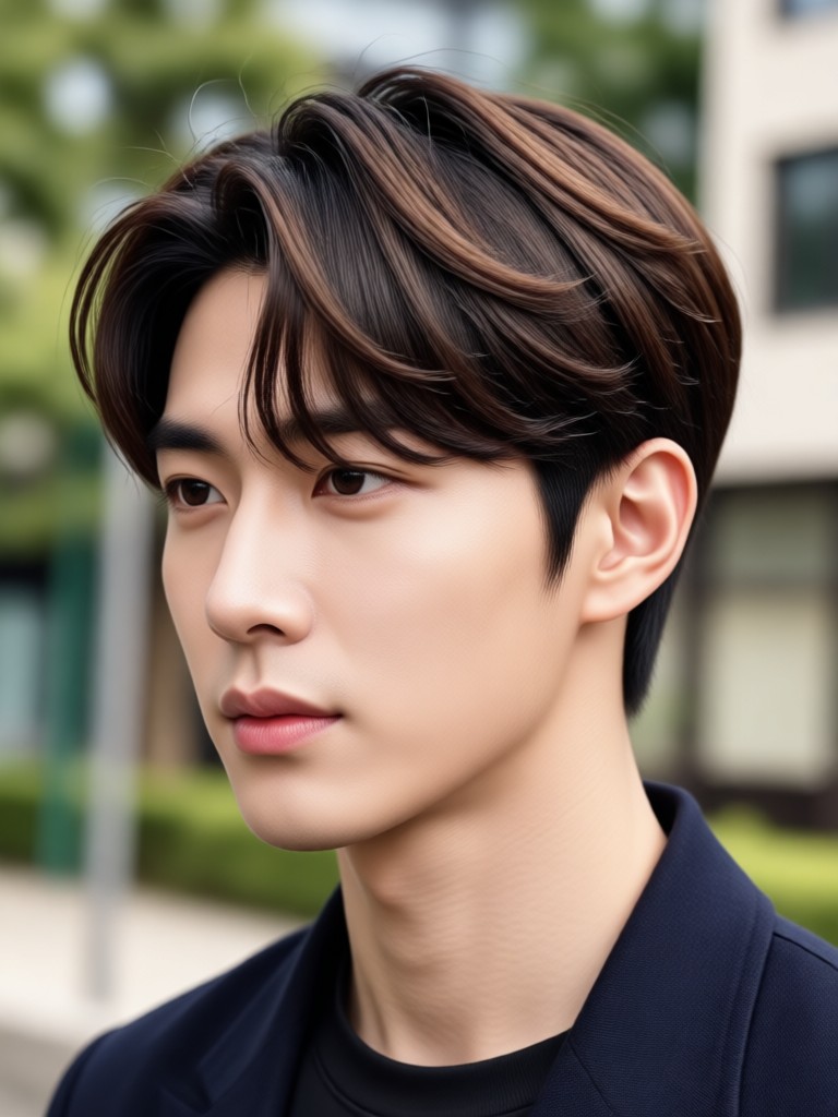 Undercut with long top Korean style