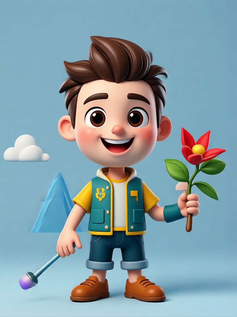 cartoon 3d model generator result action hero pose