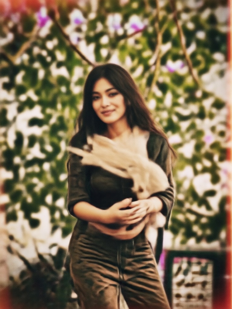 Portrait with classic 1970s vintage filter