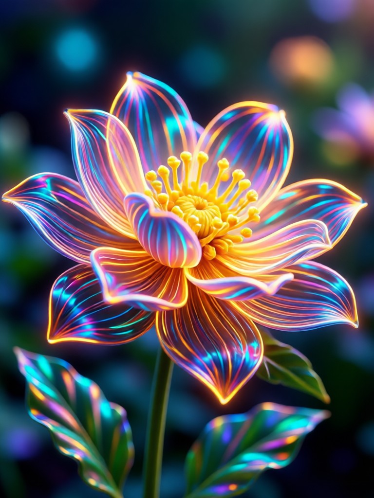 City lights with vibrant bloom and halation