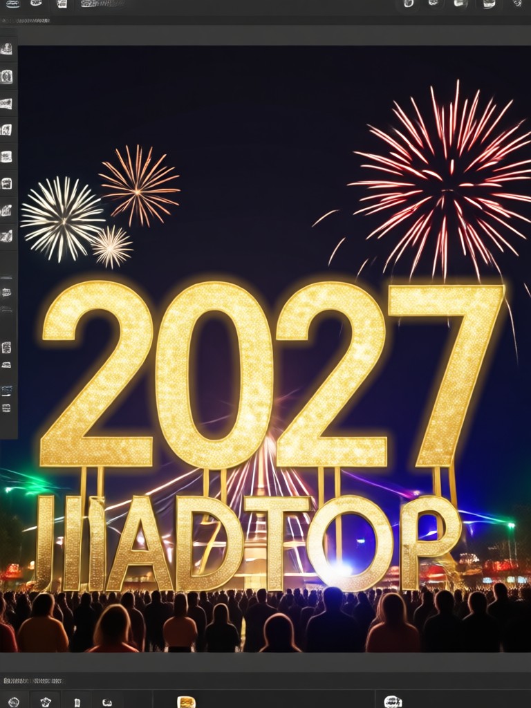 Haustier mit 2027-Hut und niedlichen Glitzereffekten