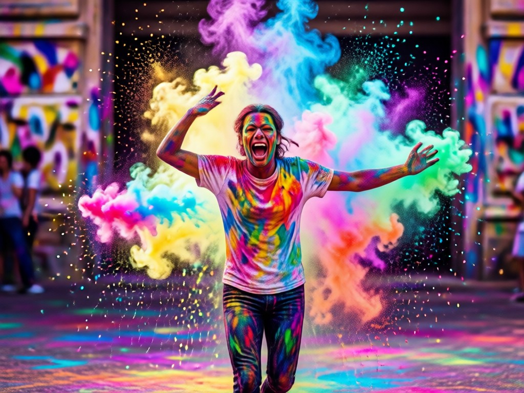 Festive Holi background transformation AI